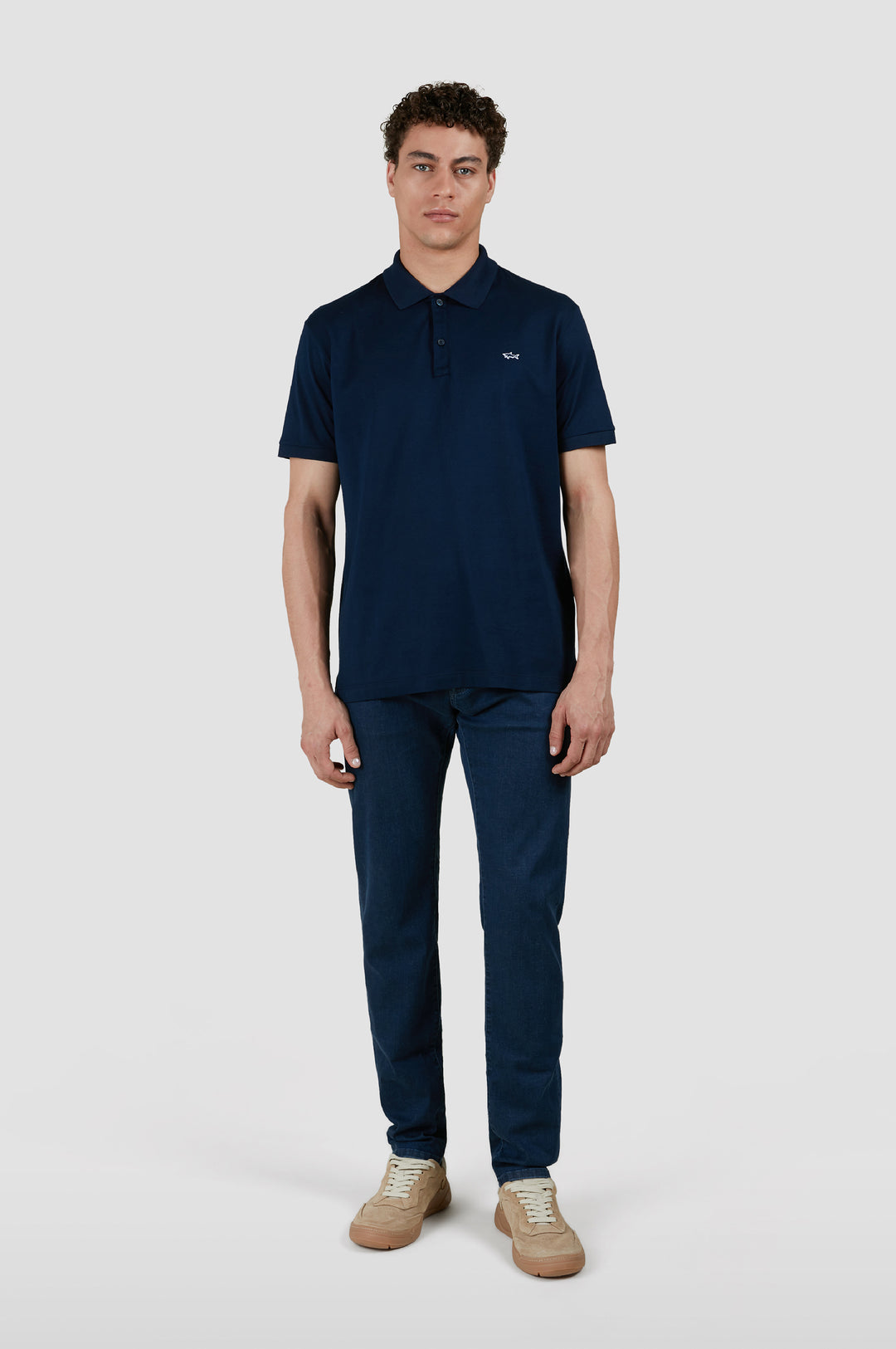 Paul & Shark Double Piqué Polo 3 in 1 Kompact Technology with Shark Badge | Navy