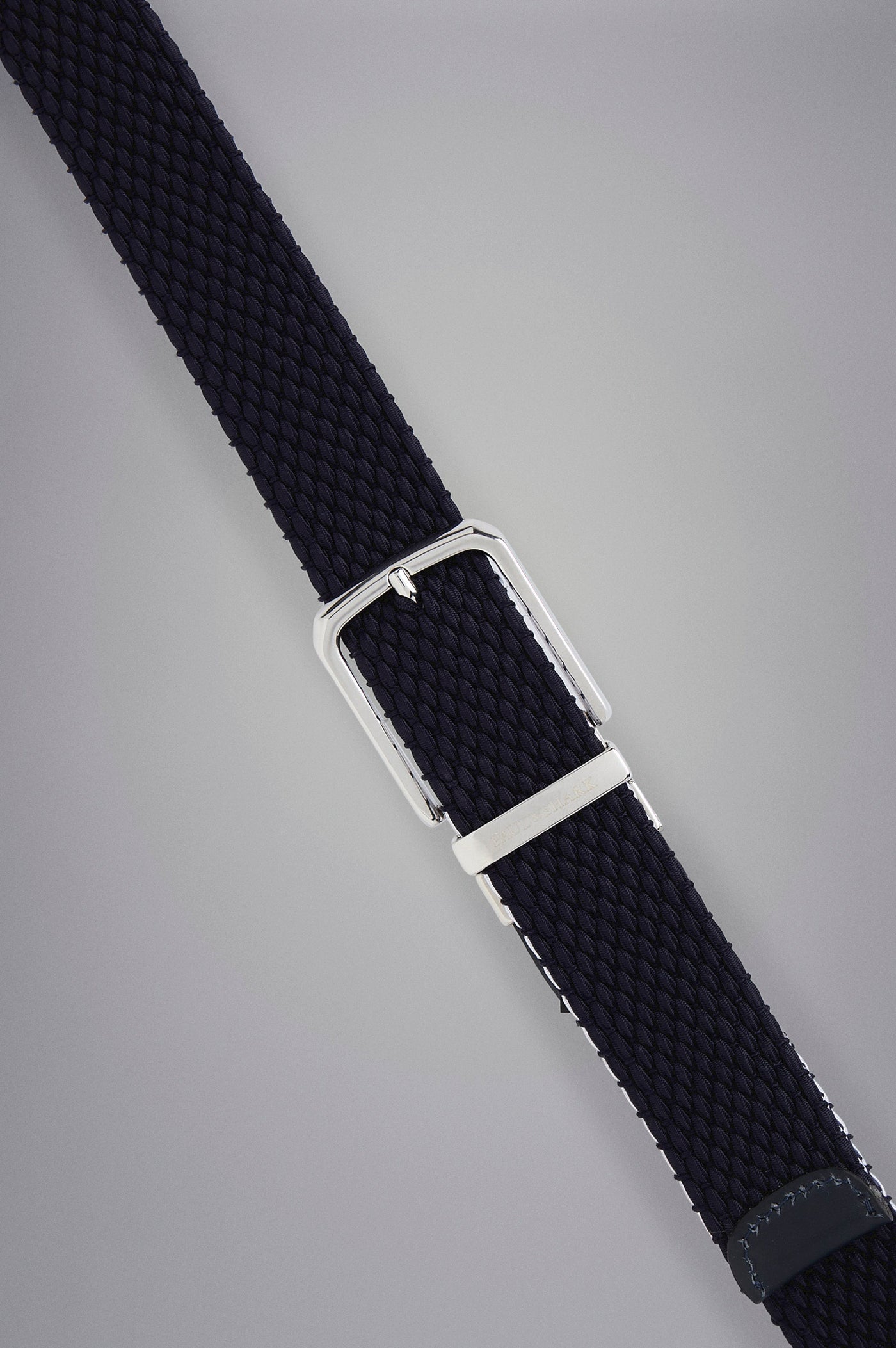 Paul & Shark Leather Trimmed Woven Reversible Elastic Belt | White/Navy