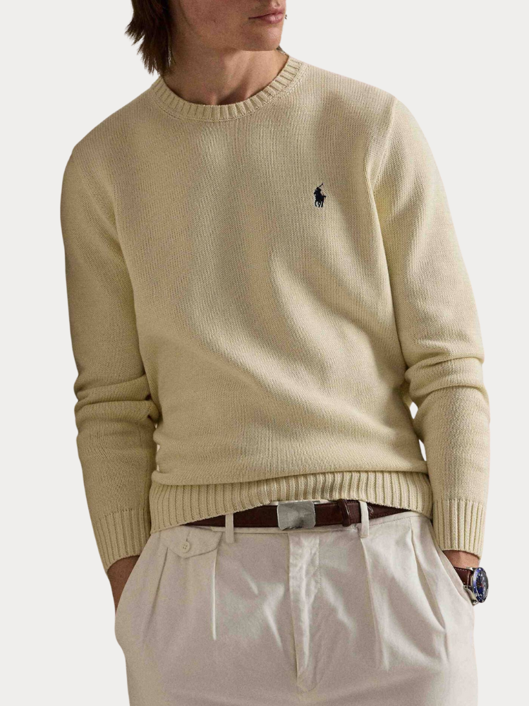 Ralph Lauren Cotton Crewneck Jumper | Cream