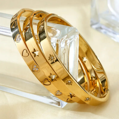 Never Needy Luxurious Shiny Bangle | Golden Sun