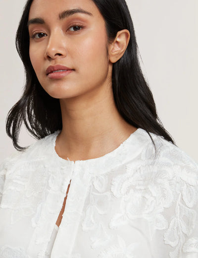 Ted Baker Collarless Boxy Fit Cropped Cardigan | White