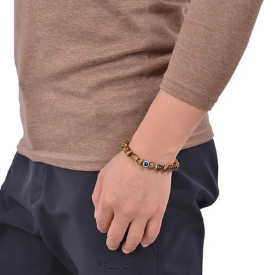 Never Needy Natural Stone Beaded Eye Bracelet | Red Eye Tiger