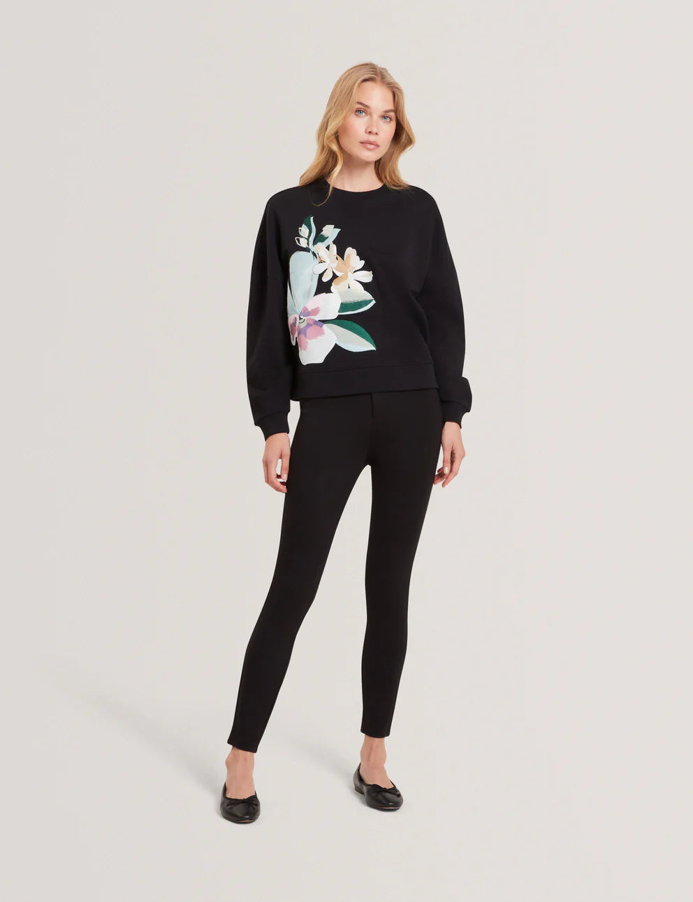 Ted Baker Brookla Printed Embroidered Sweatshirt | Black