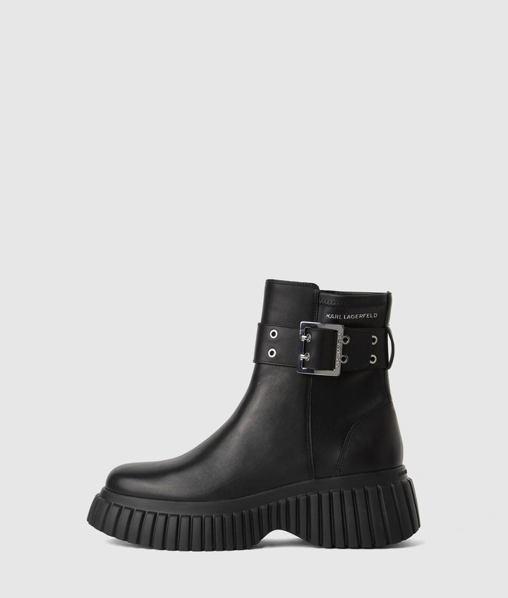 Karl Lagerfeld Kreeper Mid Calf Wedge Women's Boots | Black