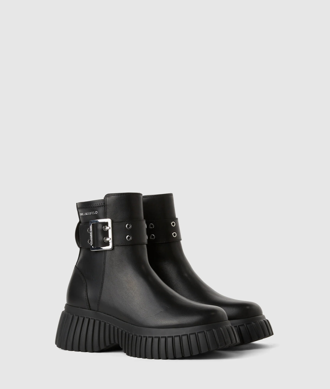 Karl Lagerfeld Kreeper Mid Calf Wedge Women's Boots | Black
