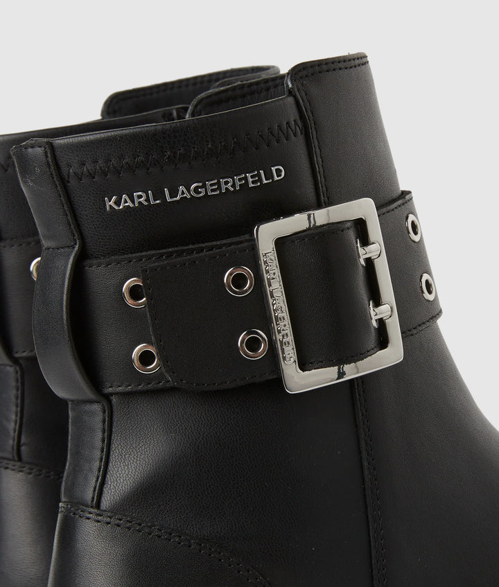 Karl Lagerfeld Kreeper Mid Calf Wedge Women's Boots | Black