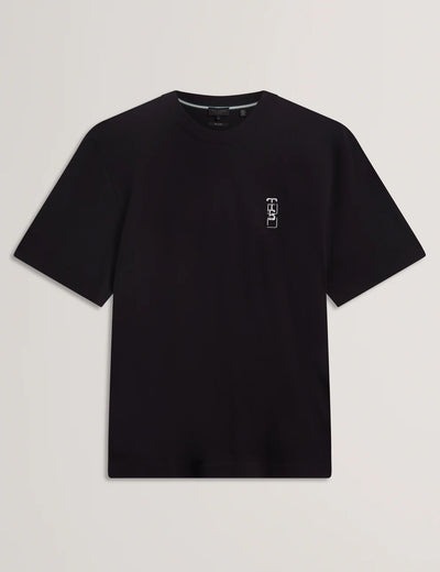 Ted Baker Kuyrt Short Sleeve Branded T-Shirt | Black