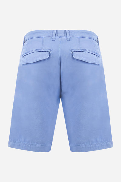 La Martina Regular Fit Bermuda Shorts in Cotton and Linen Canvas – Vics | Light Blue