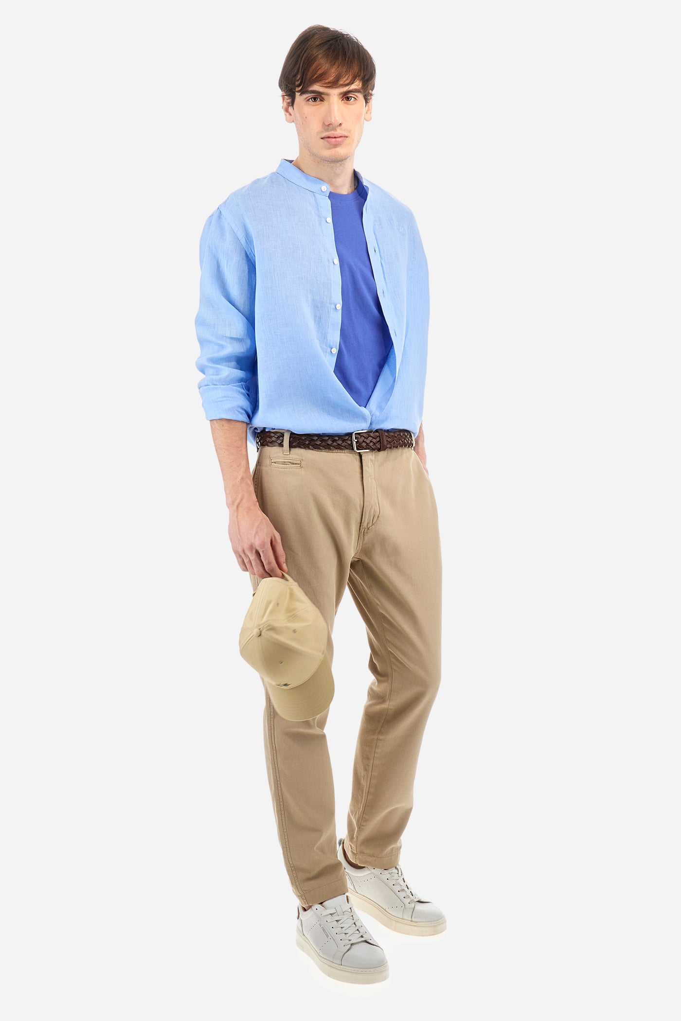 La Martina Regular Fit Linen Canvas Shirt – Yasr | Light Blue
