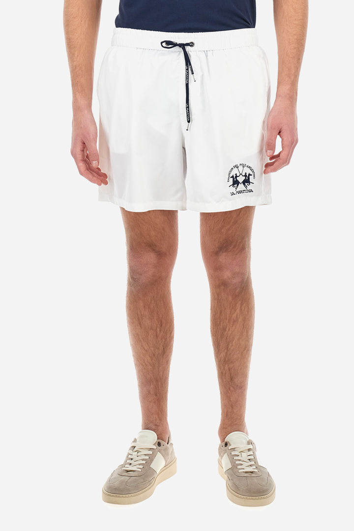 La Martina Regular Fit Nylon Swimsuit - Clint | White