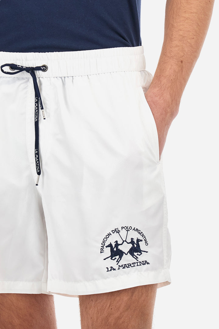 La Martina Regular Fit Nylon Swimsuit - Clint | White
