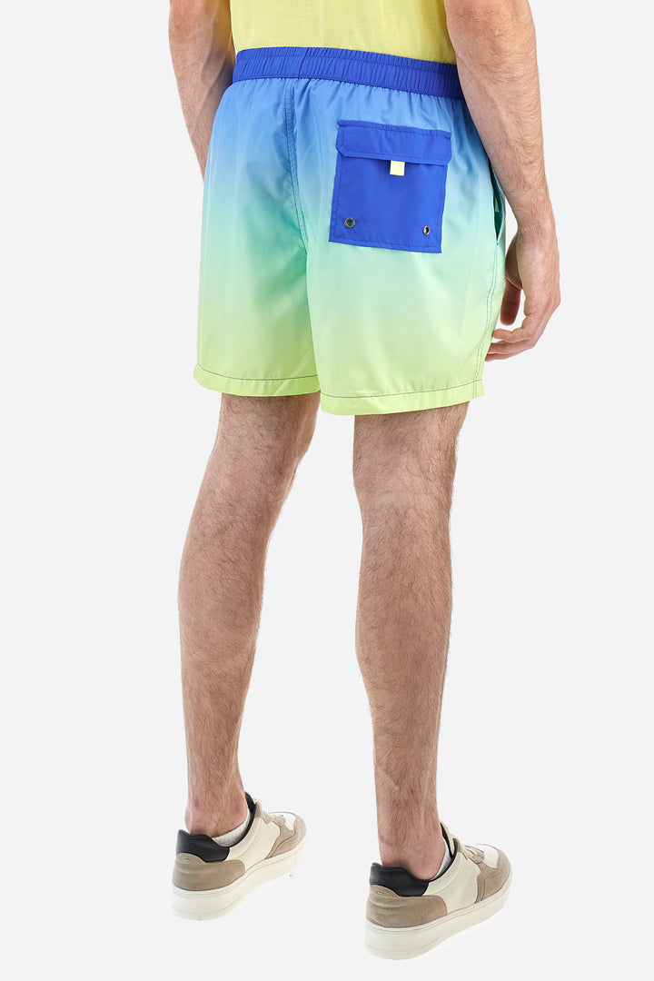 La Martina Regular Fit Nylon Swimsuit - Alfie | Aqua/Yellow