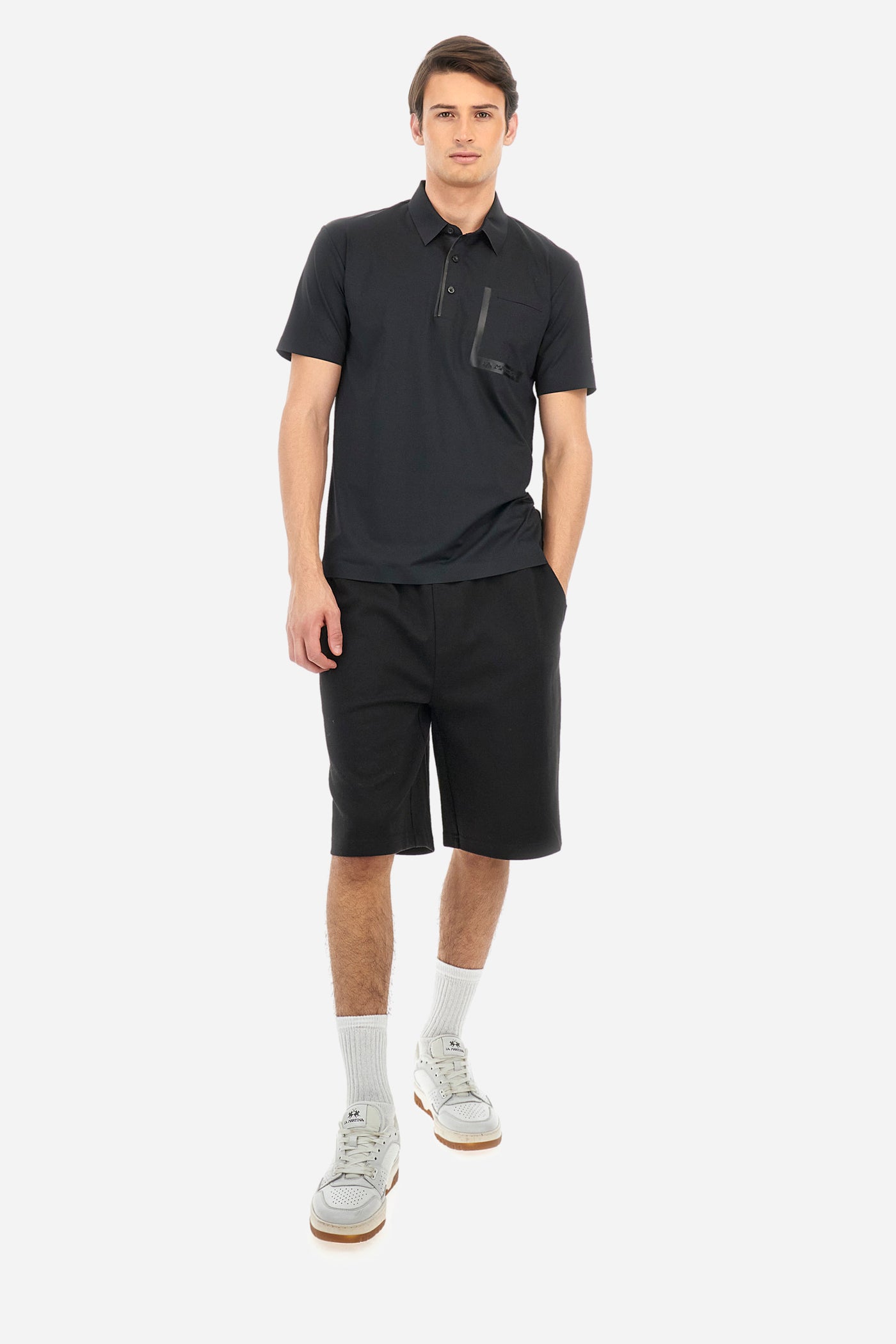 La Martina Regular Fit Jersey Short Sleeved Polo Shirt – Anson | Black