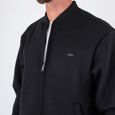 Paul & Shark Metal Shark Tech Fleece Full Zip Sweatshirt | Black