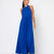 Never Needy Maxi Dress Tie Neck | Cobalt