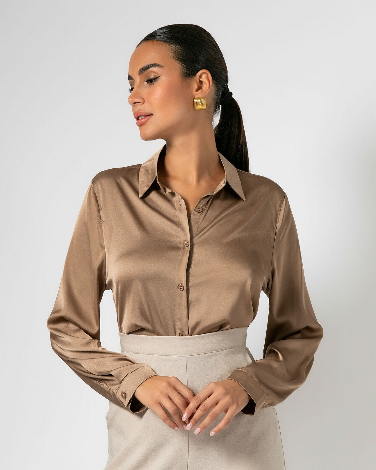 Never Needy Satin Shirt | Pouro