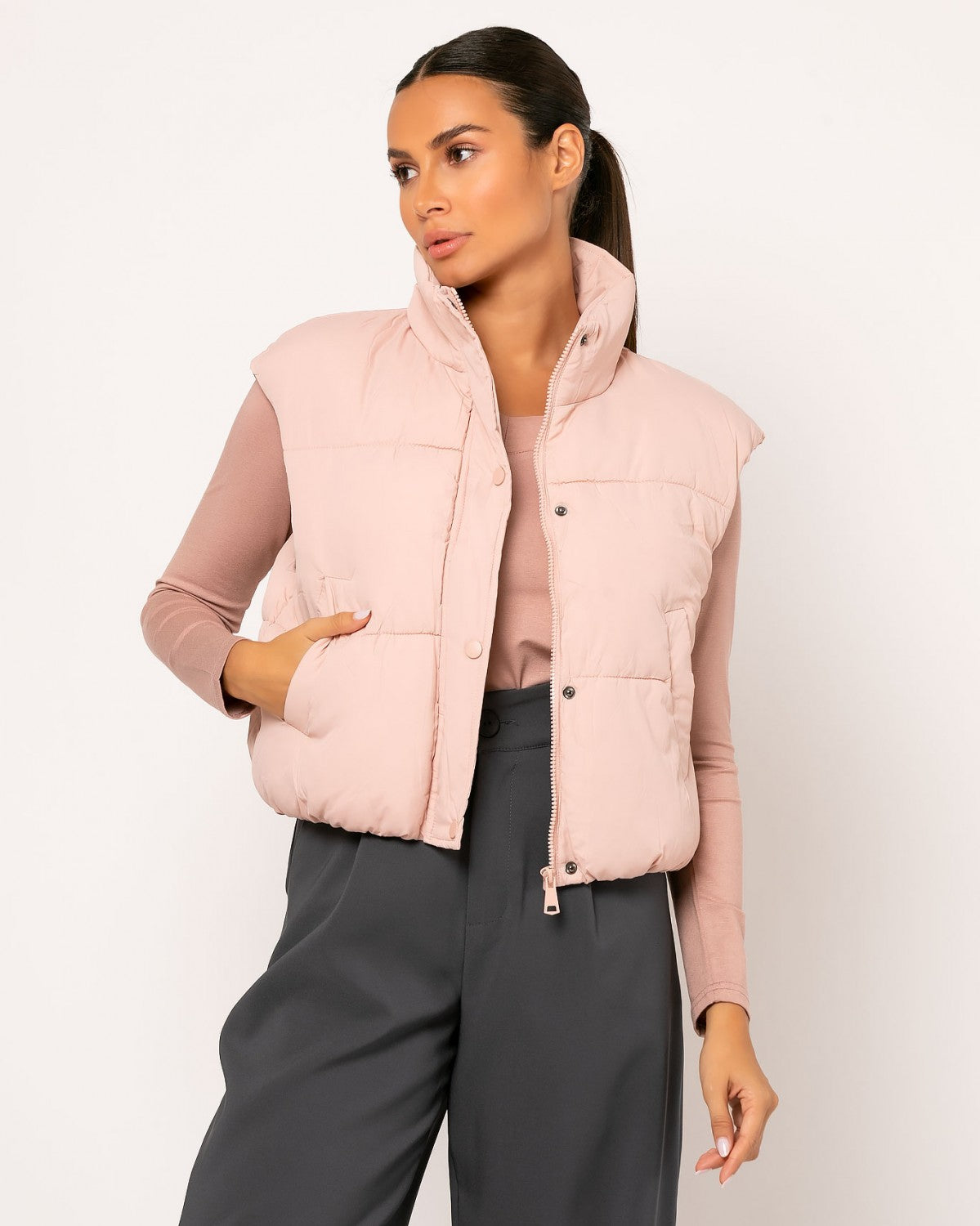 Never Needy Bomber Gilet | Salmon