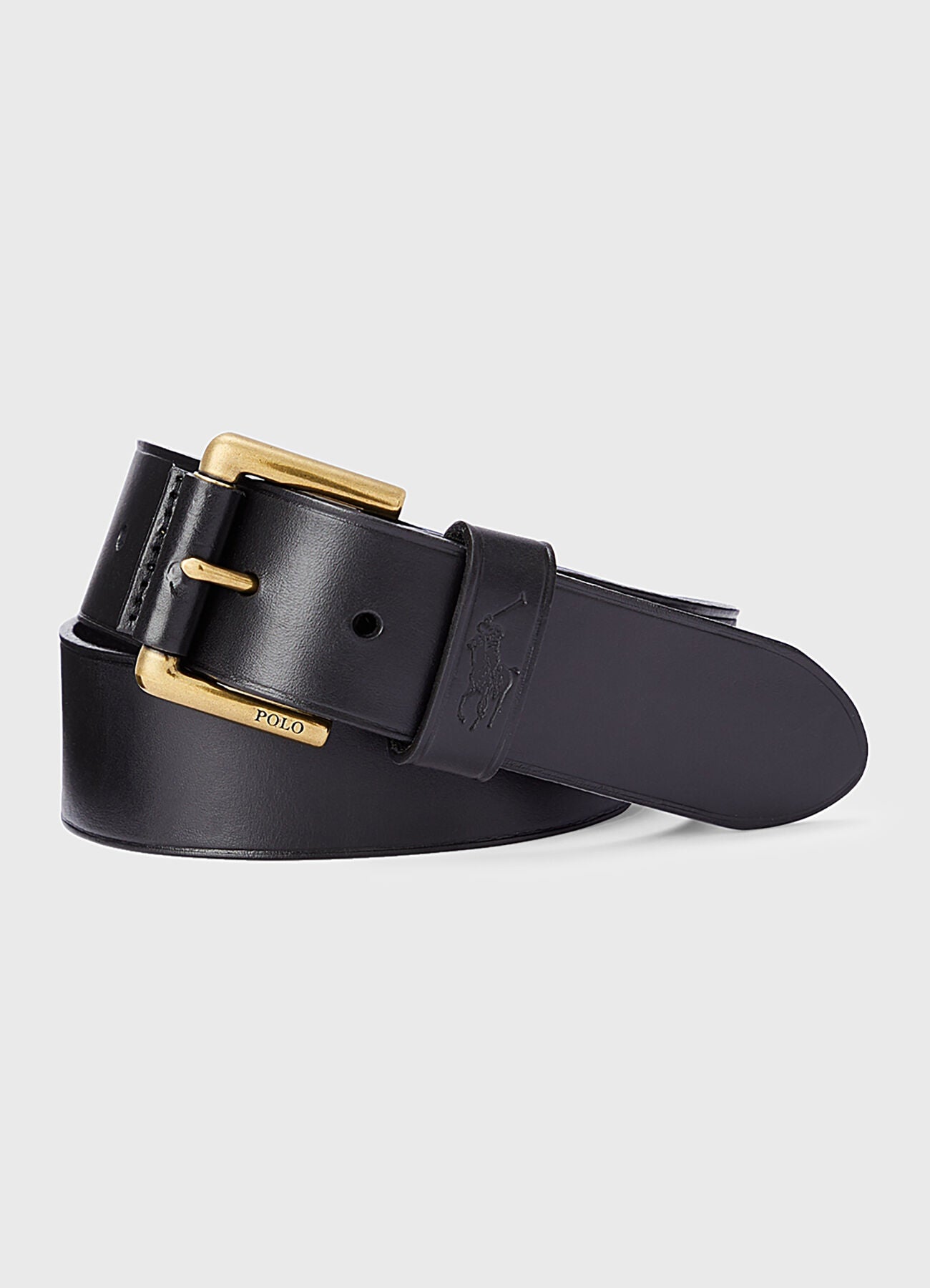 Ralph Lauren Belt with Gold-colored Buckle | Black