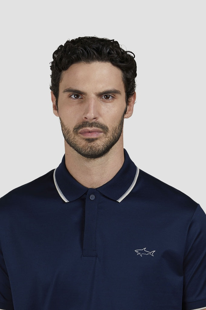 Paul & Shark Double Mercerised Jersey Cotton Polo | Navy