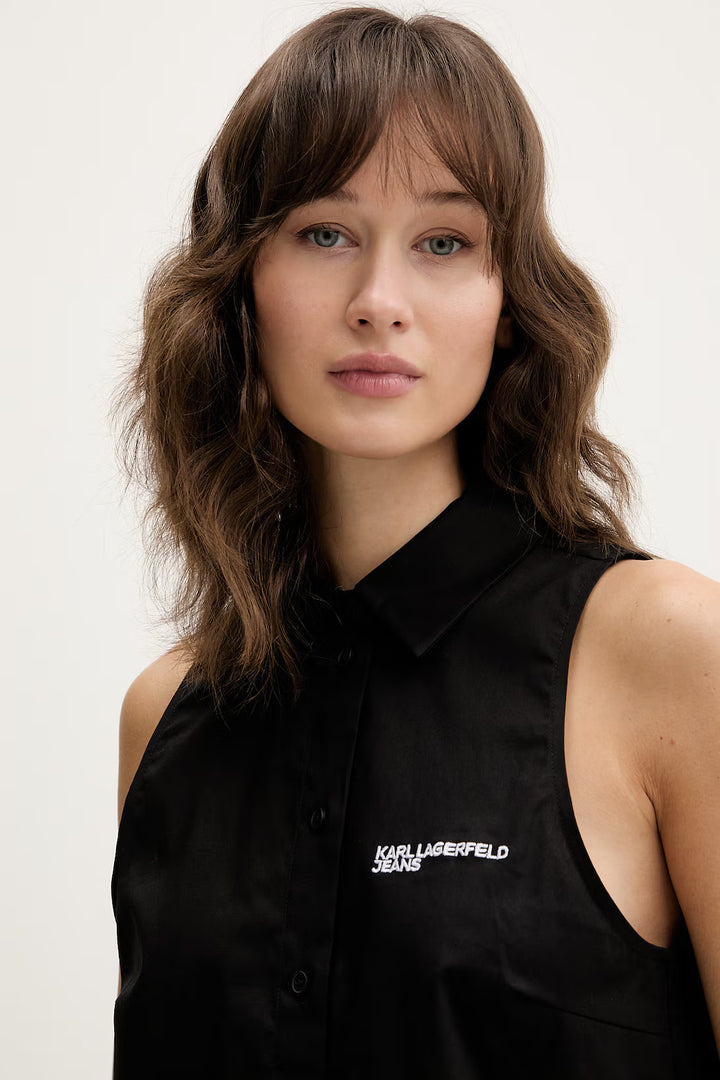 Karl Lagerfeld Sleeveless Blouse Shirt | Black