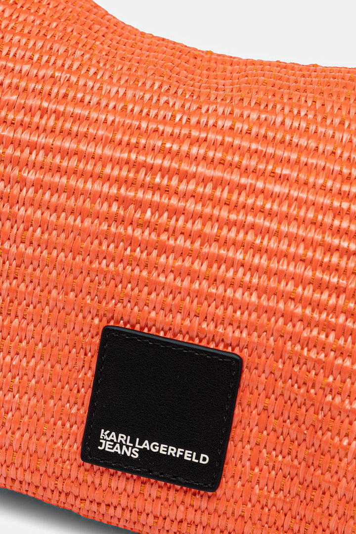 Karl Lagerfeld Box Logo Raffia Hobo Bag | Grenadine