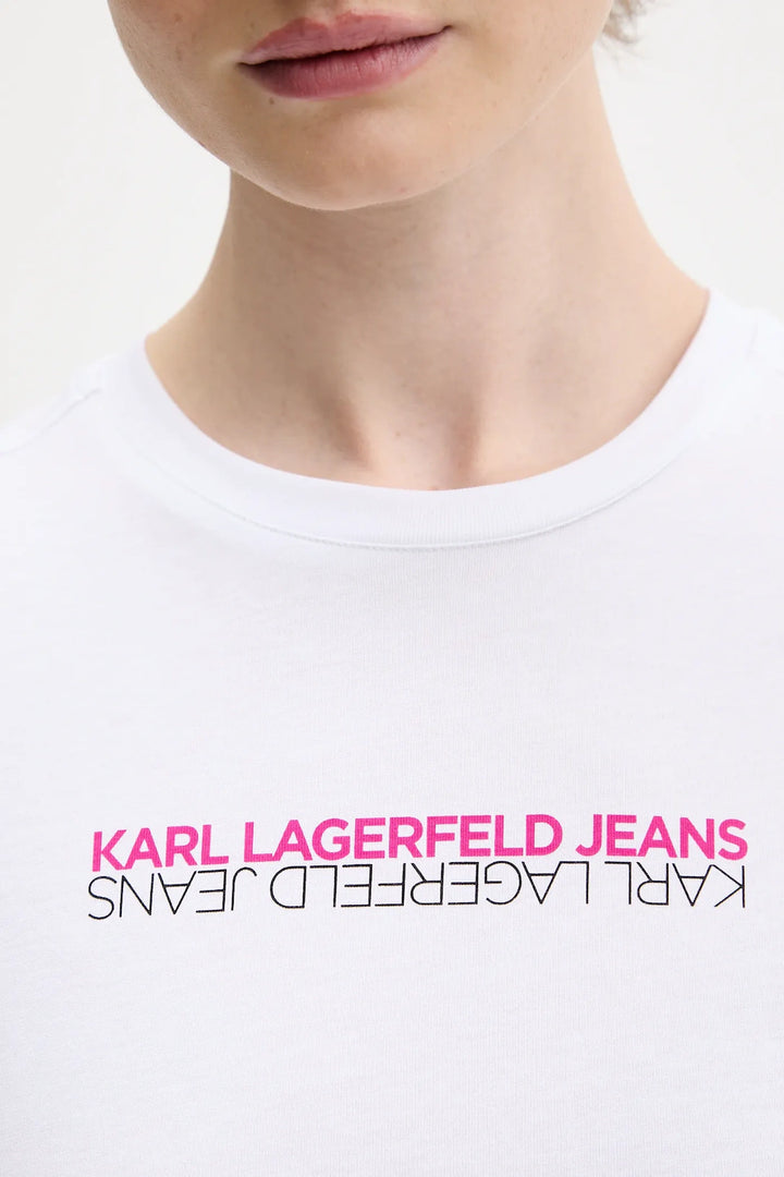 Karl Lagerfeld Slim Fit Reflection Women's T-shirt | White