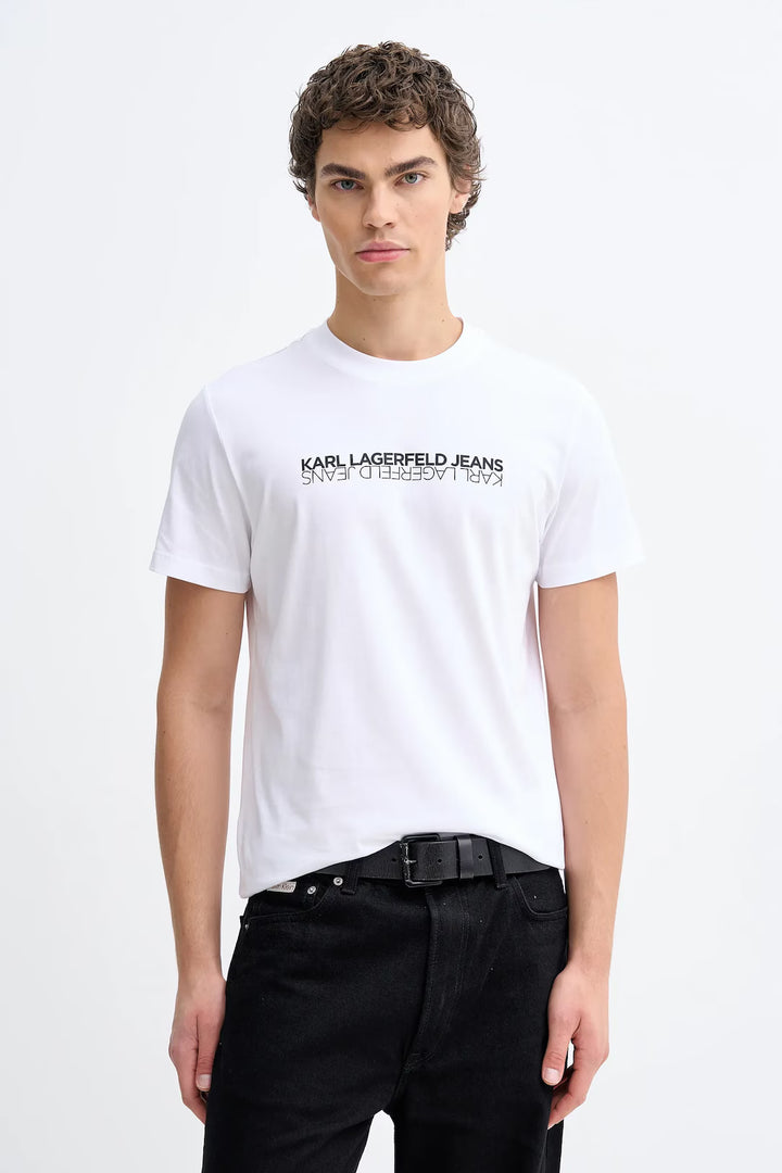Karl Lagerfeld Slim Fit Reflection Men's T-shirt | White