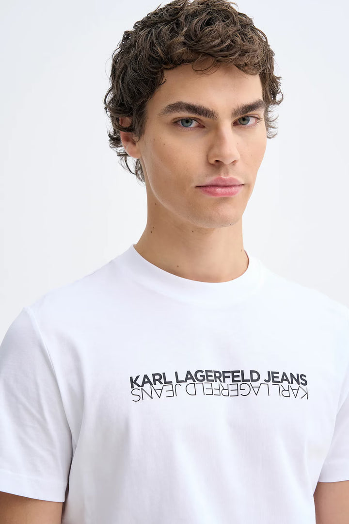 Karl Lagerfeld Slim Fit Reflection Men's T-shirt | White
