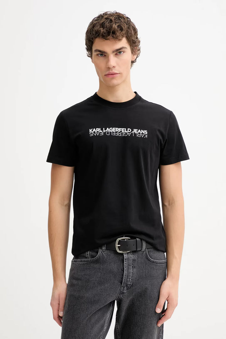 Karl Lagerfeld Slim Fit Reflection Men's T-shirt | Black