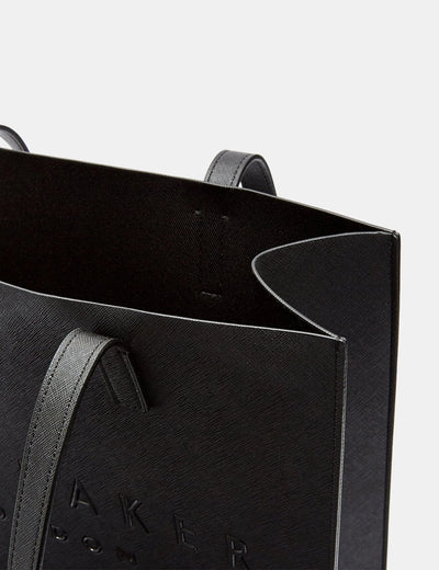 Ted Baker Soocon Crosshatch Faux Leather Icon Tote Bag | Black