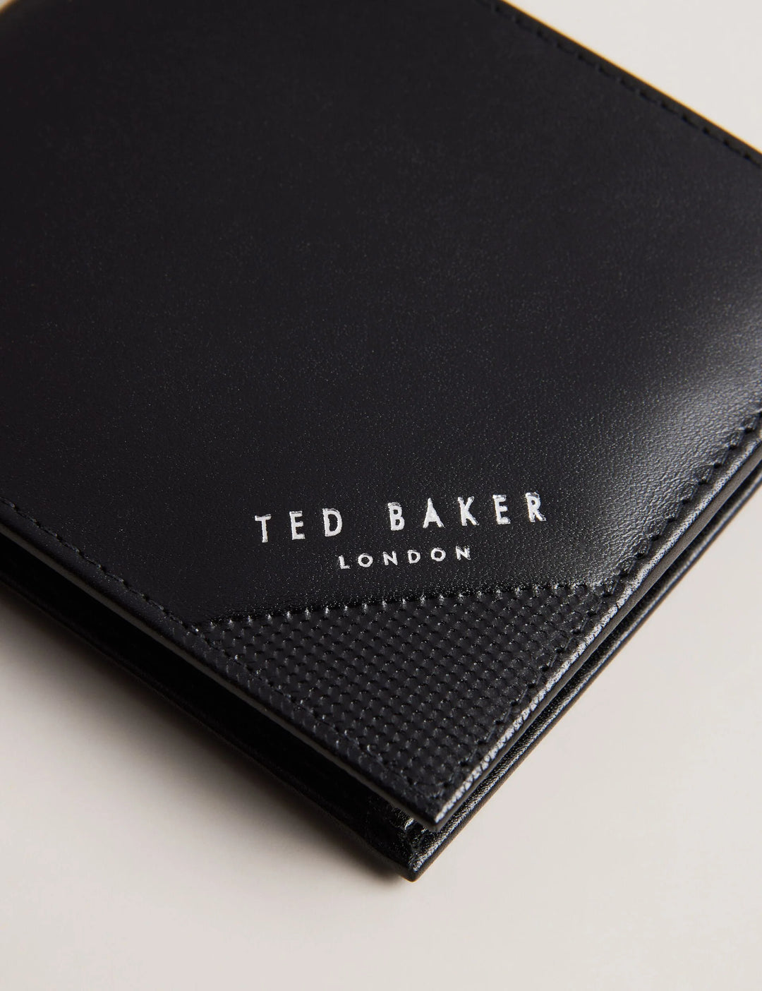 Ted Baker Embossed Corner Leather Coin Wallet | Black