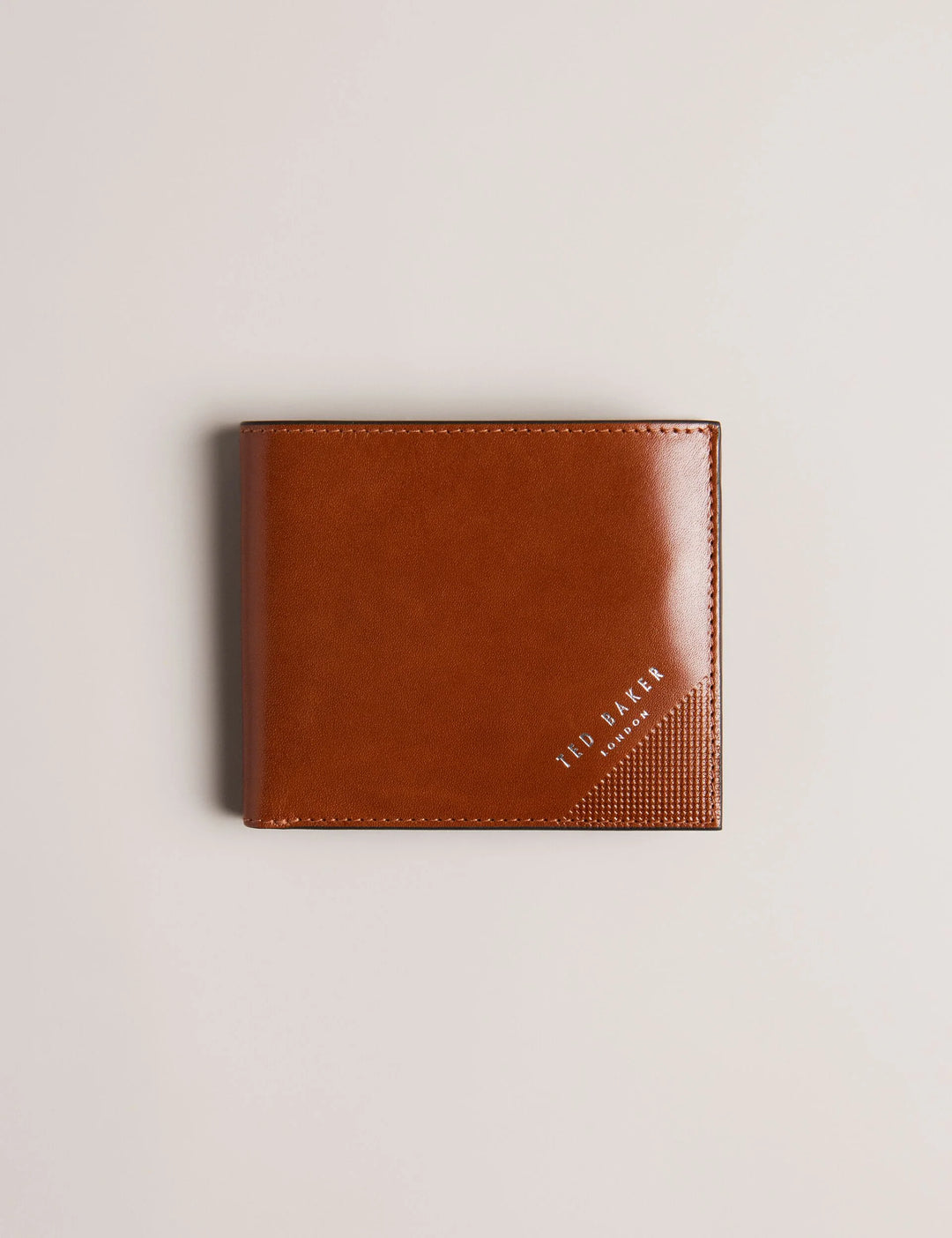 Ted Baker Embossed Corner Leather Coin Wallet | Tan
