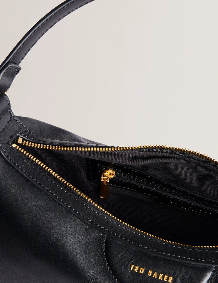 Ted Baker Esiah Leather Hobo Bag With Webbing Strap | Black
