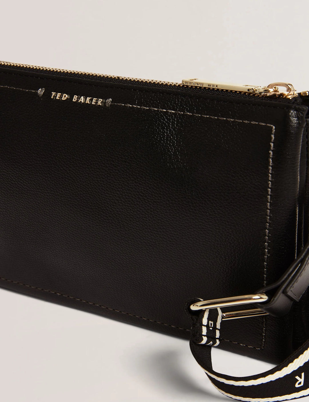 Ted Baker Webbing Strap Leather Crossbody Bag | Black