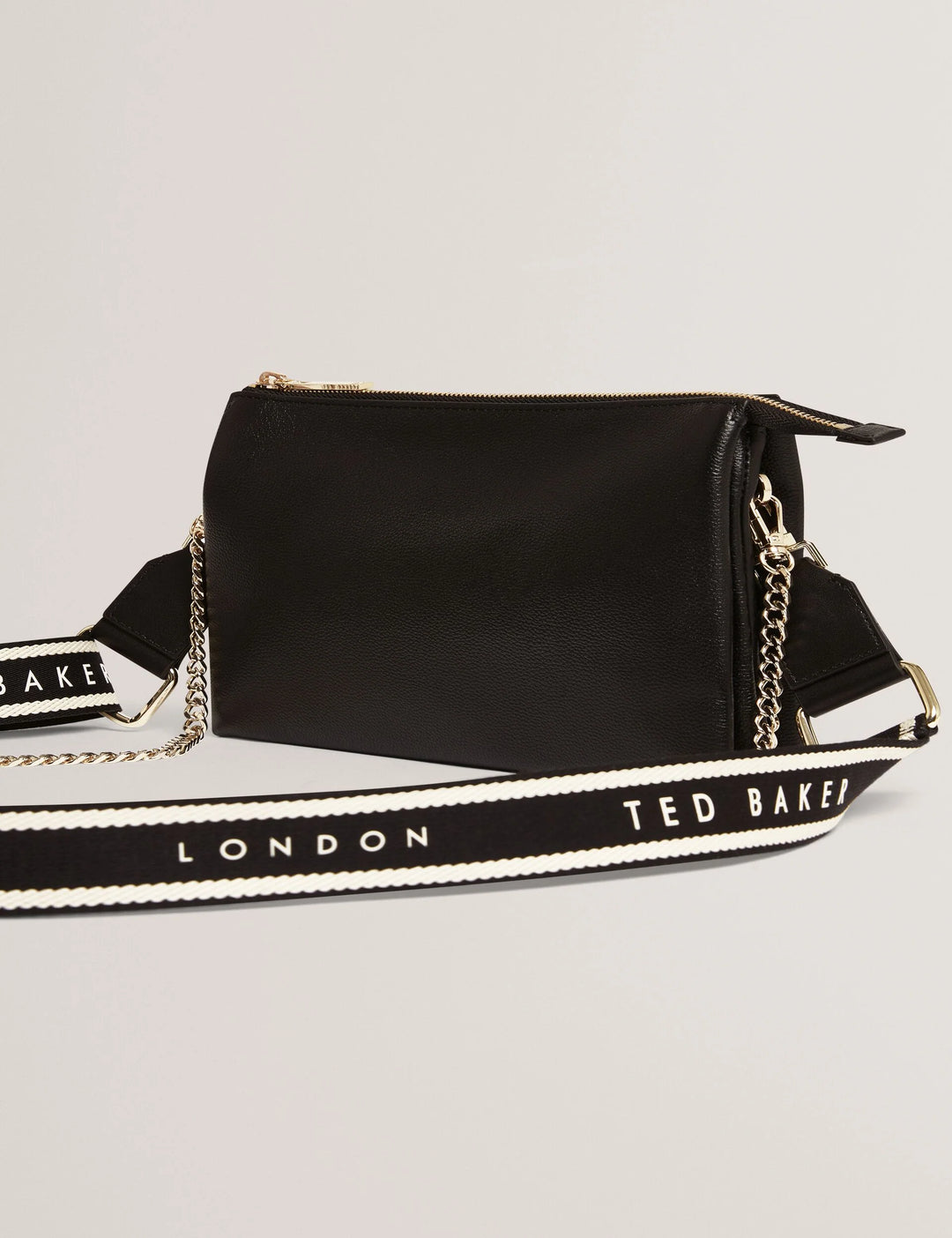 Ted Baker Webbing Strap Leather Crossbody Bag | Black