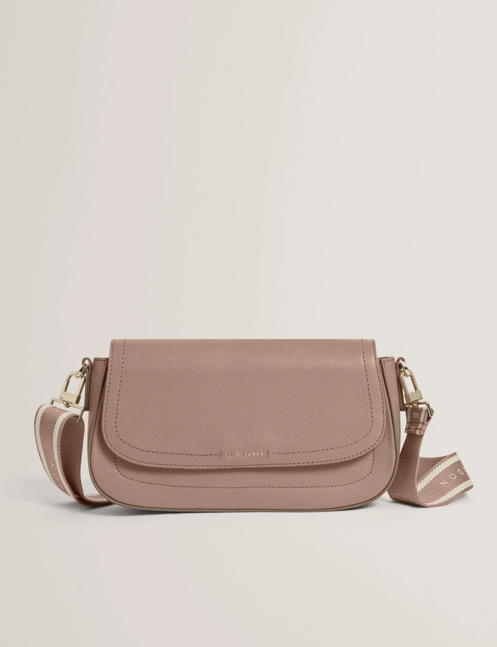 Ted Baker Webbing Leather Baguette Crossbody Bag | Taupe