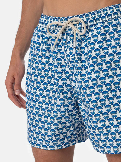 MC2 Saint Barth Mid Length Swim-shorts | White/Blue