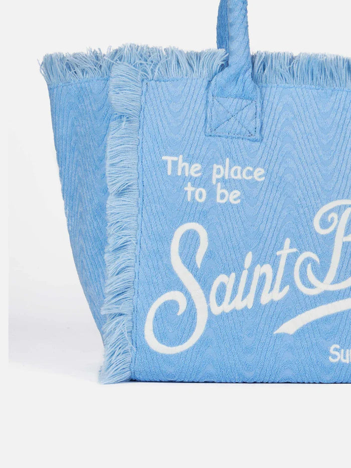 MC2 Saint Barth Terry Embossed Vanity Sponge Tote Bag | Sky Blue