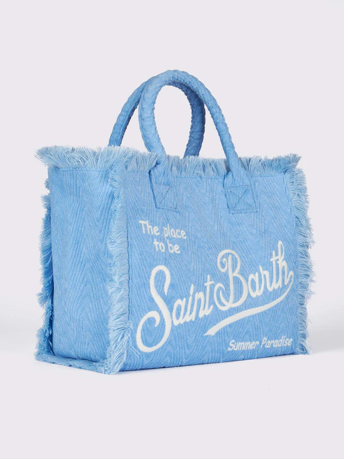 MC2 Saint Barth Terry Embossed Vanity Sponge Tote Bag | Sky Blue