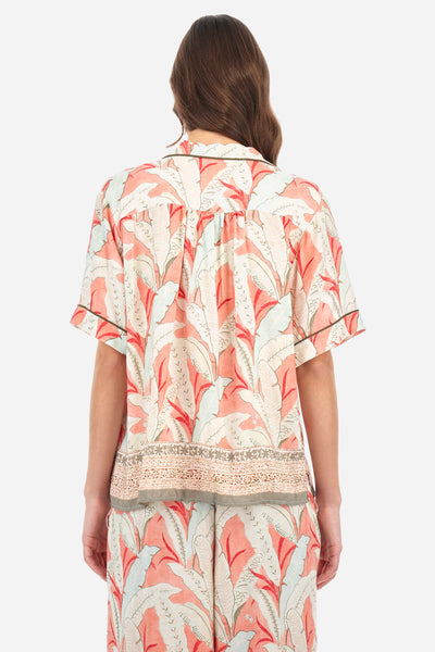 La Martina Regular Fit Viscose Twill Short-sleeve Shirt - Adelle | Spiced Coral