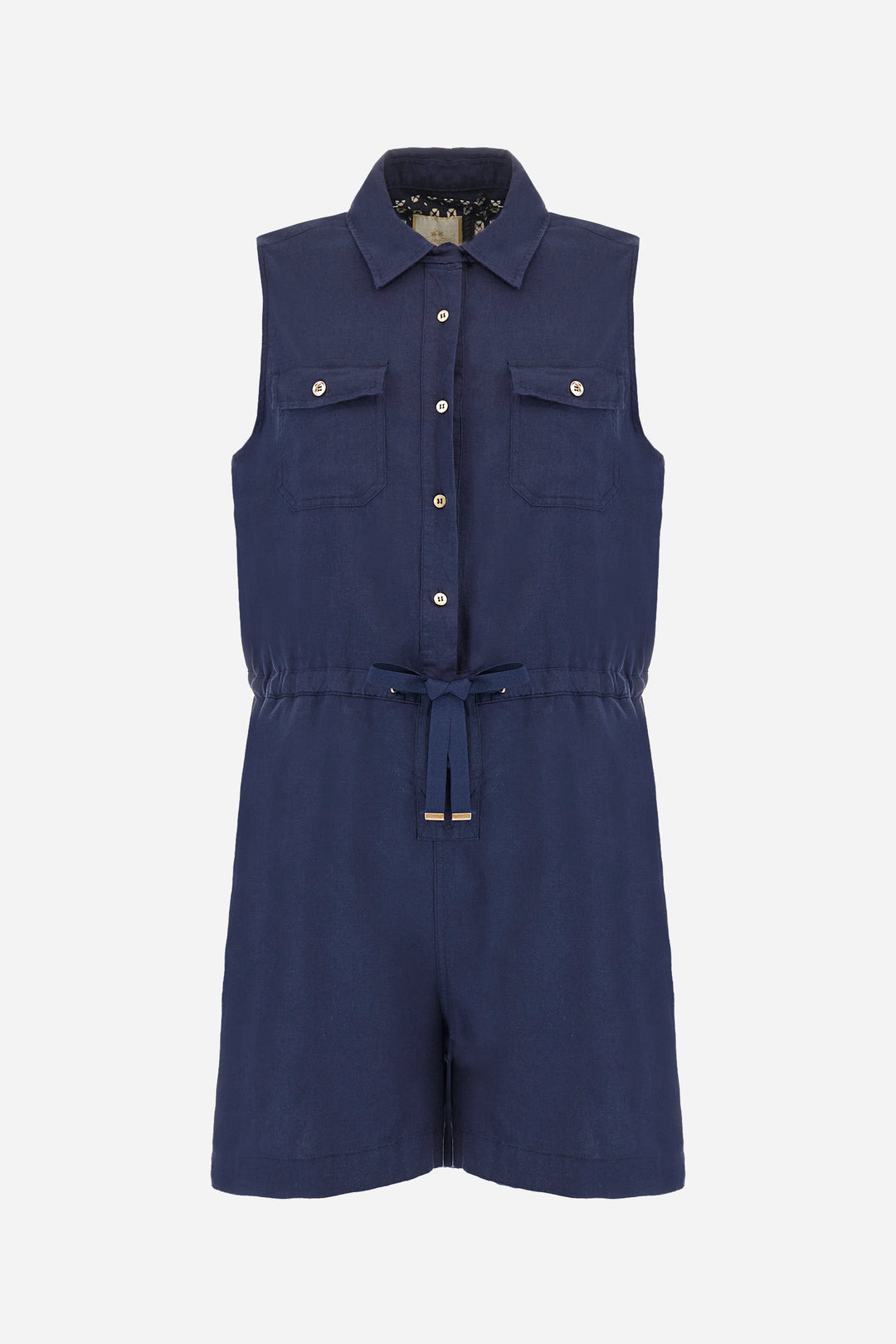 La Martina Regular Fit Sleeveless Viscose Jumpsuit - Alissa | Navy