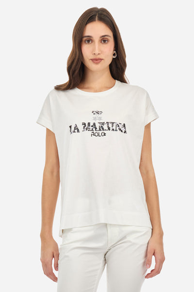 La Martina T-shirt in Jersey Cotton in Regular Fit - Adelina | White