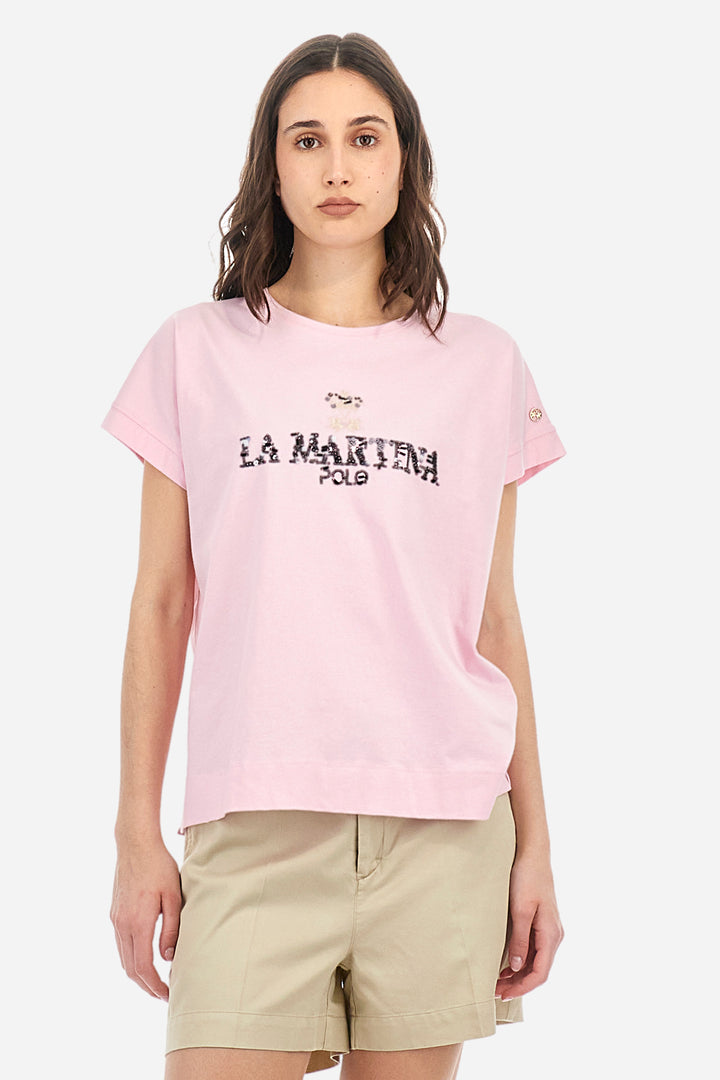 La Martina T-shirt in Jersey Cotton in Regular Fit - Adelina | Pink