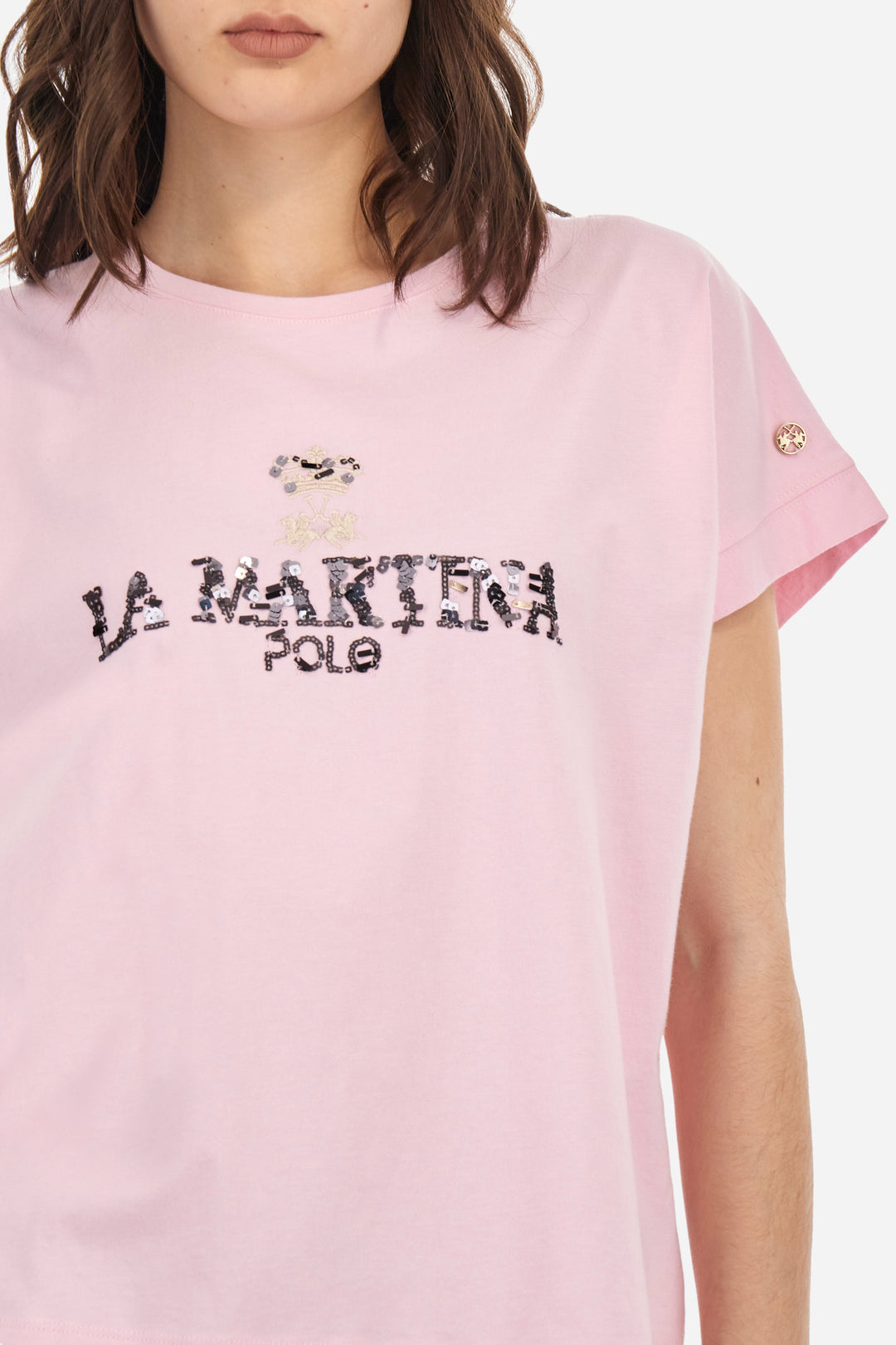 La Martina T-shirt in Jersey Cotton in Regular Fit - Adelina | Pink