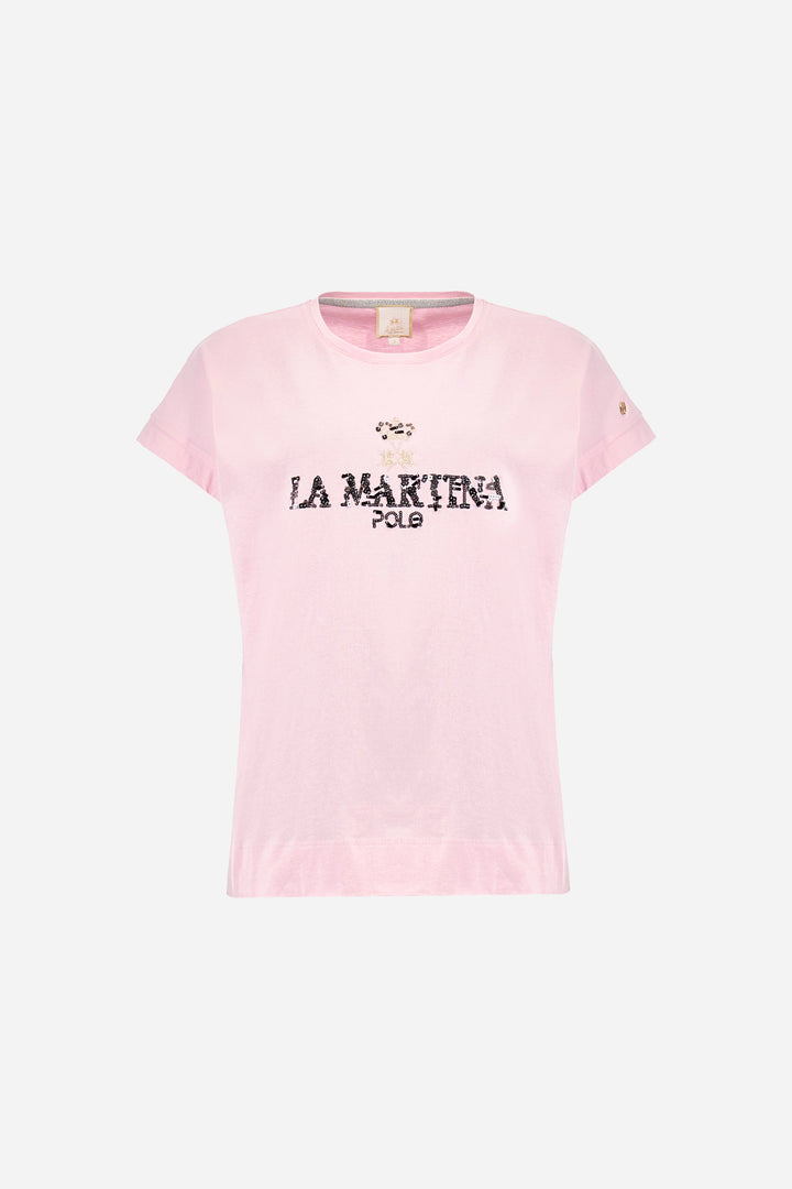 La Martina T-shirt in Jersey Cotton in Regular Fit - Adelina | Pink
