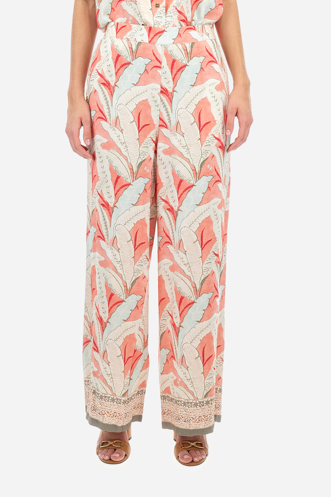 La Martina Regular fit Trousers in Viscose - Adelia | Spiced Coral