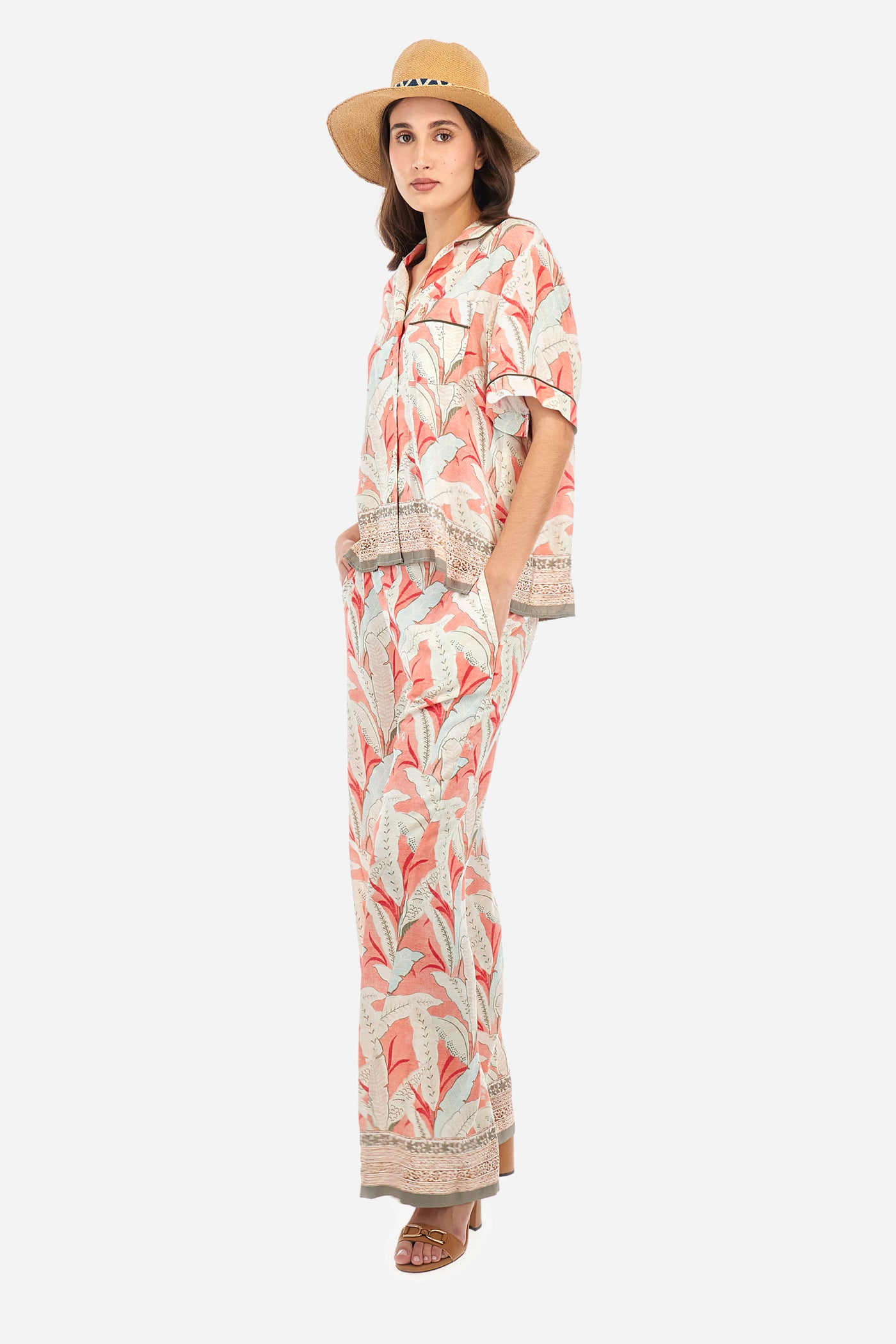 La Martina Regular fit Trousers in Viscose - Adelia | Spiced Coral