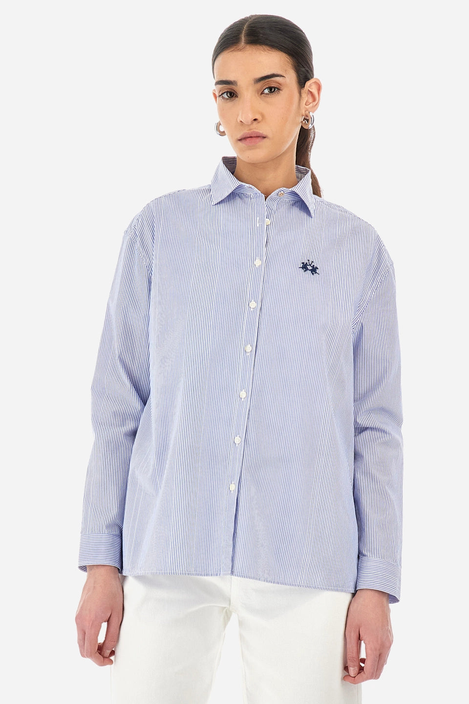 La Martina Regular Fit Cotton Shirt-Yasuko | Blue/White