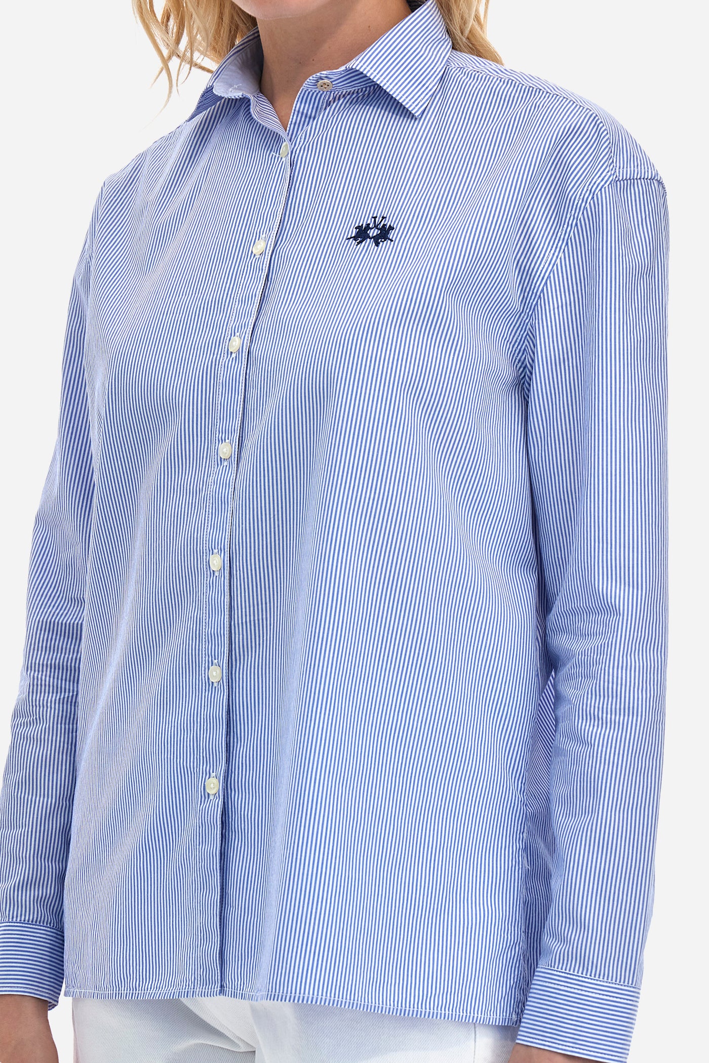 La Martina Regular Fit Cotton Shirt-Yasuko | Blue/White