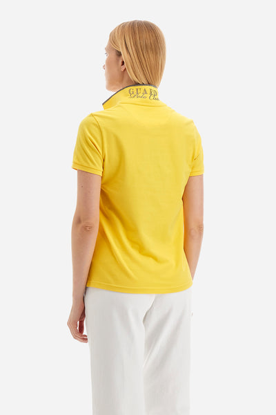 La Martina Regular Fit Guards Polo Shirt in Elasticated Cotton-Yawa | Yellow